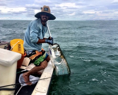 A boated Tarpon. Made famous with a photo and quickly released.