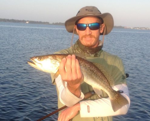 A tasty Spotted Seatrout caught inshore using live bait.